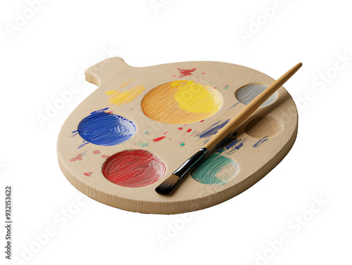 a paint palette with a paint brush