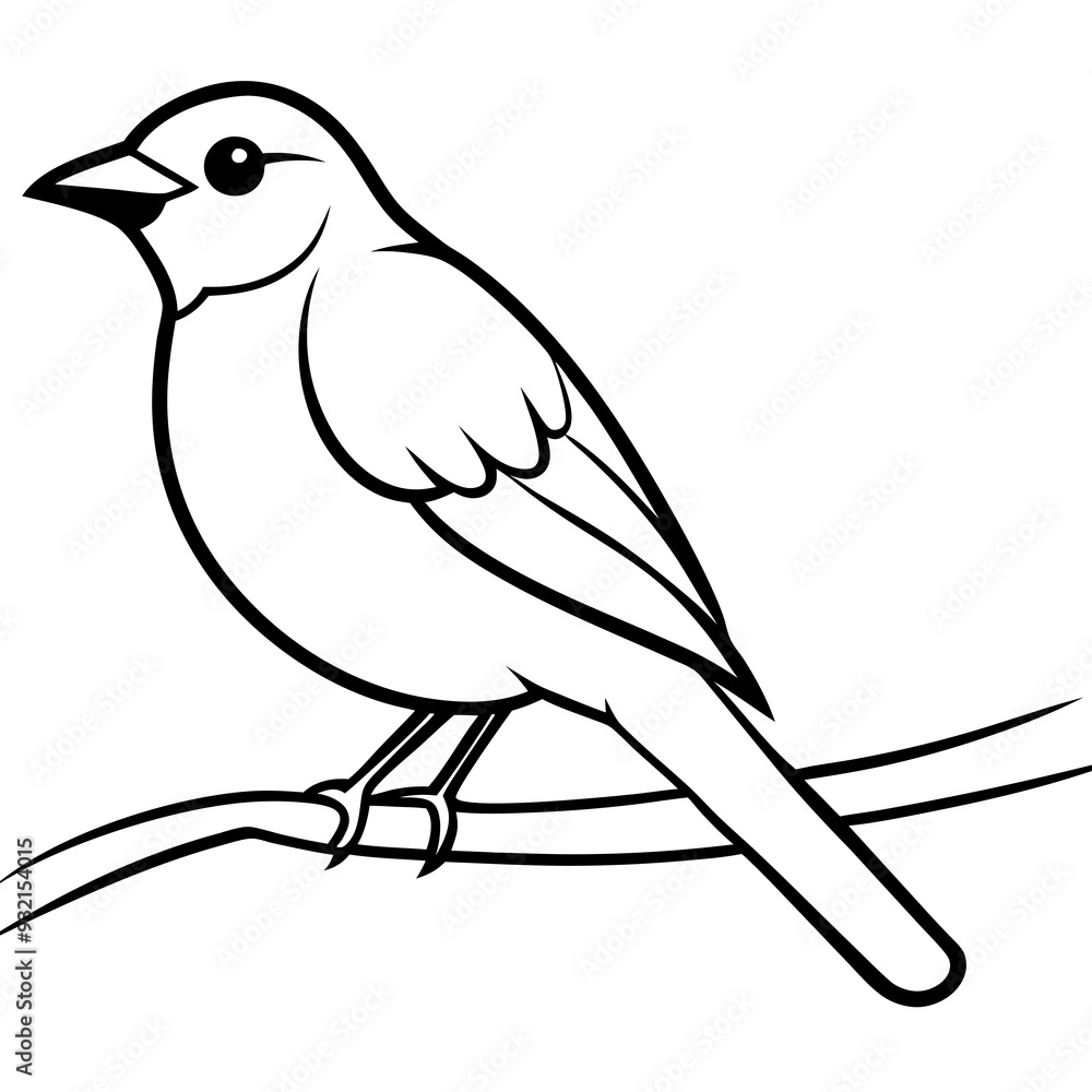 Bird perching on a branch vector art illustration Bird perching on a branch vector art illustration