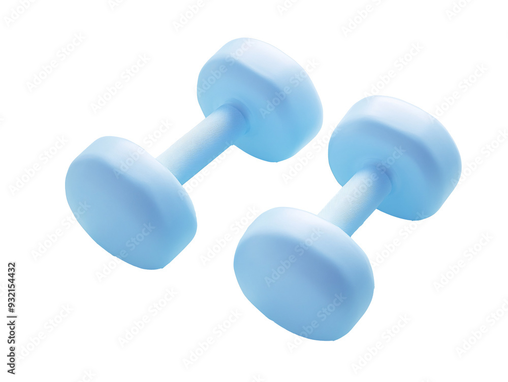 a pair of blue dumbbells a pair of blue dumbbells