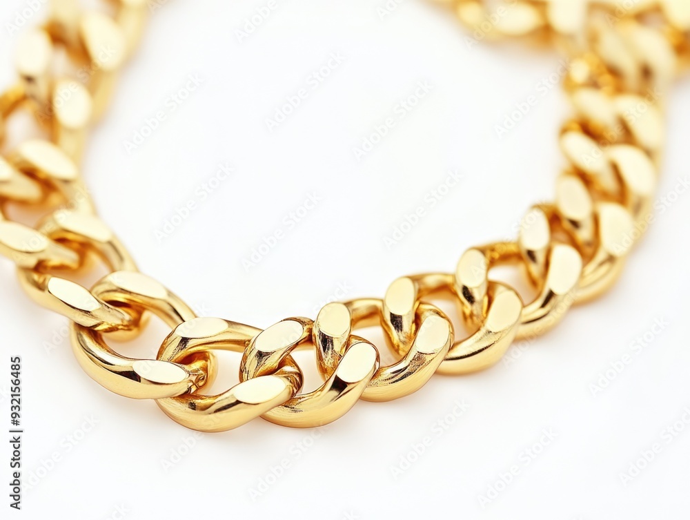 Gold Chain Brush. Yellow Metal Link Jewelry for Beauty and Fashion Use Gold Chain Brush. Yellow Metal Link Jewelry for Beauty and Fashion Use