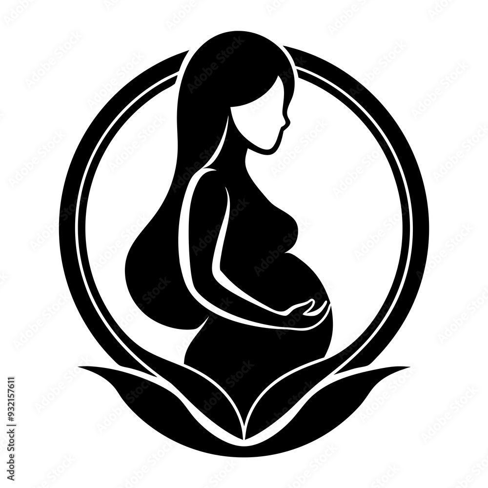 Pregnant woman silhouette vector for logo Pregnant woman silhouette vector for logo