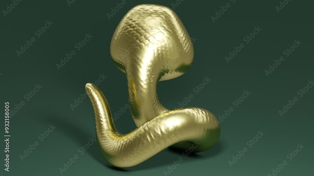 Golden cute snake symbol of new year. Minimal modern seamless motion design. Abstract loop animation Golden cute snake symbol of new year. Minimal modern seamless motion design. Abstract loop animation