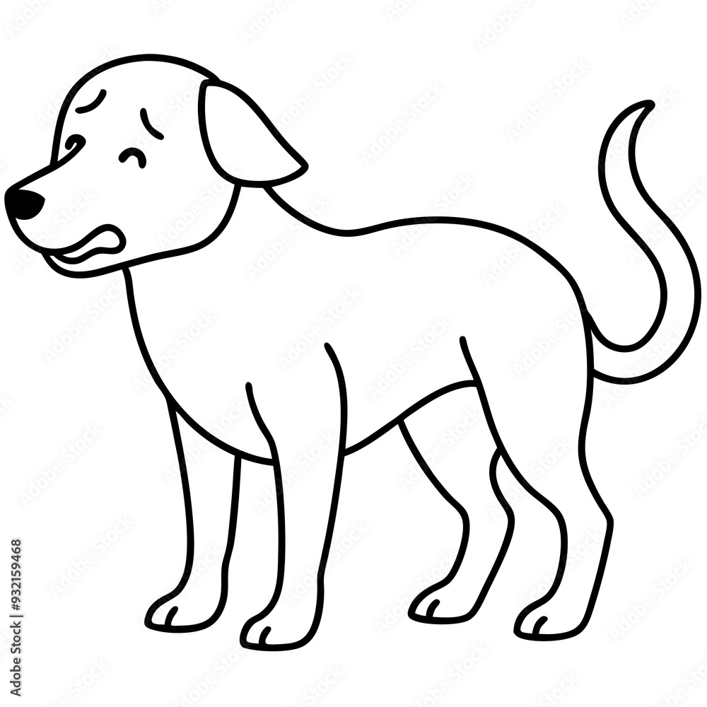 Dog crying line art vector illustration Dog crying line art vector illustration