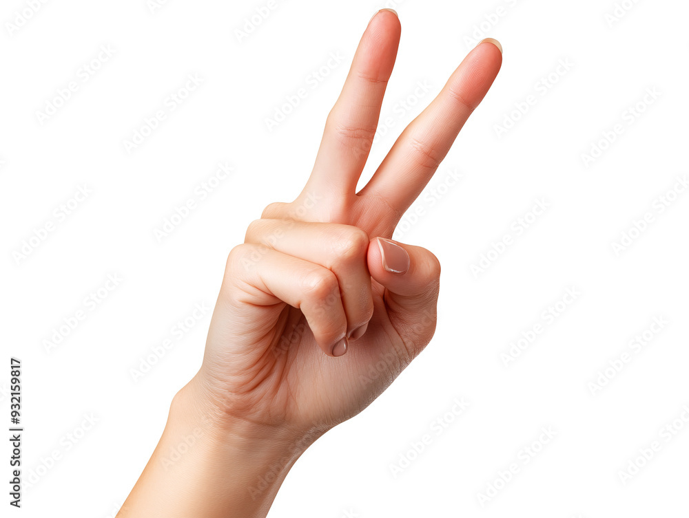 a hand with two fingers up a hand with two fingers up