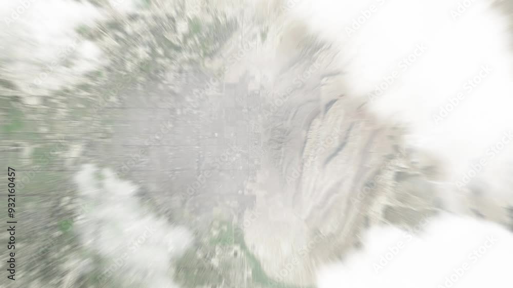 Earth zoom in from space to Sunrise Manor, Nevada, USA. Followed by zoom out through clouds and atmosphere into space. Satellite view. Travel intro. Images from NASA Earth zoom in from space to Sunrise Manor, Nevada, USA. Followed by zoom out through clouds and atmosphere into space. Satellite view. Travel intro. Images from NASA