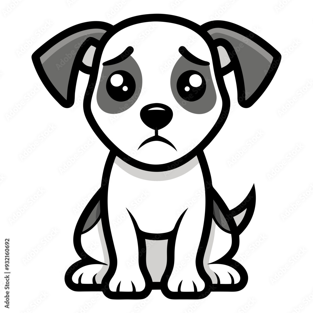 Dog crying art vector illustration Dog crying art vector illustration