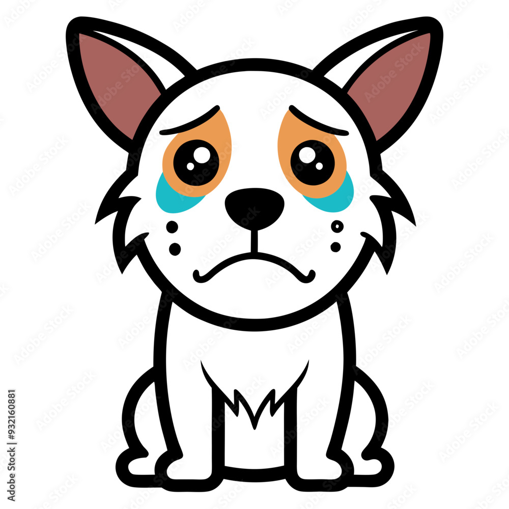 Dog crying art vector illustration Dog crying art vector illustration