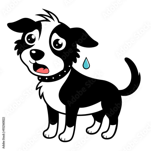 Dog crying art vector illustration