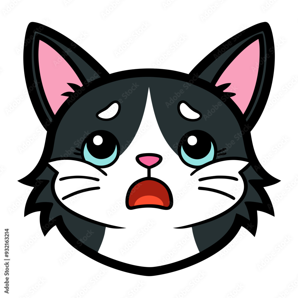 Cat crying art vector illustration Cat crying art vector illustration