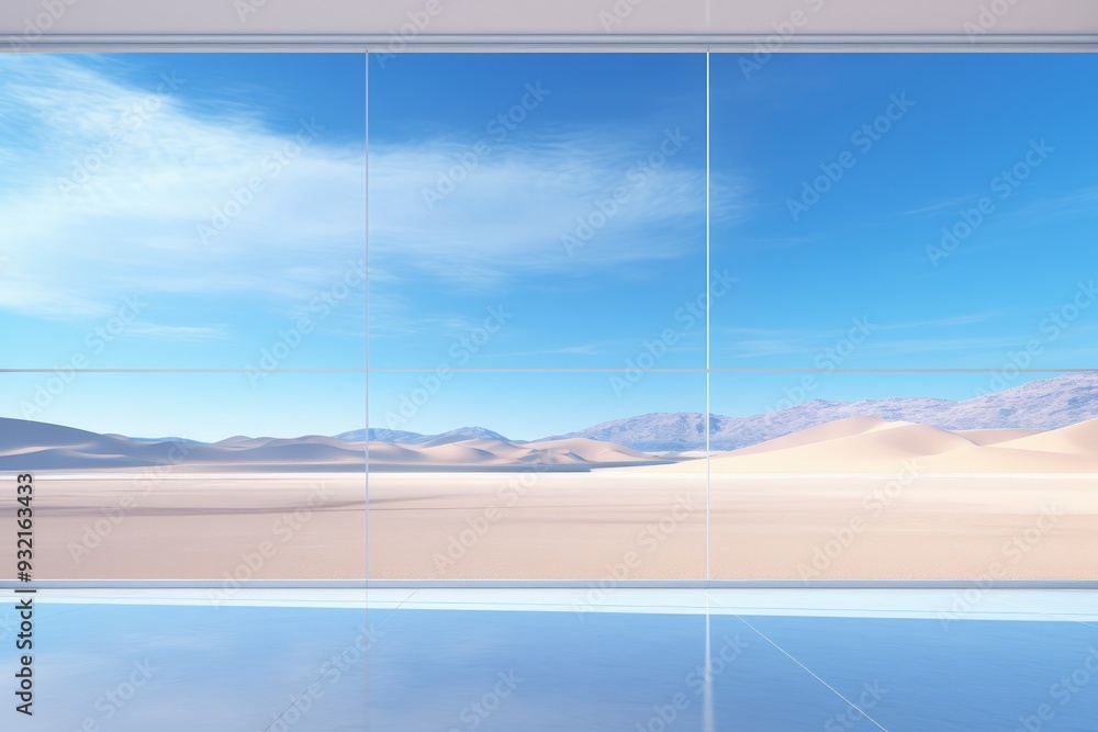 Obraz premium Stunning Desert View Through Modern Window