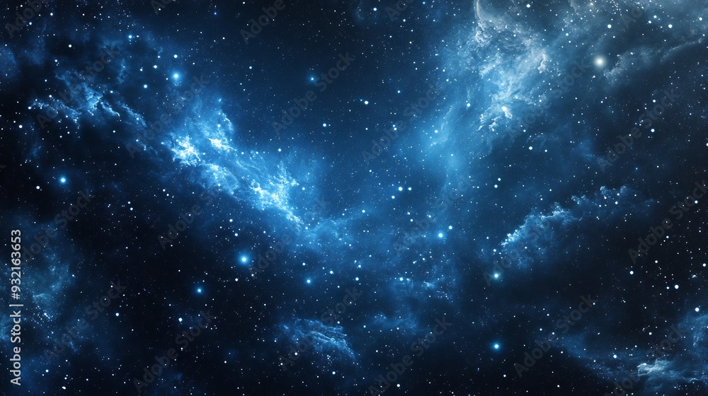 Fototapeta premium Starry Night Sky with Glowing Nebulae