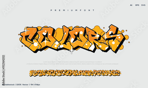 Alphabet in hand-drawn street graffiti style. vector graffiti alphabet on a White background.