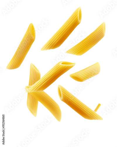 penne pasta isolated on transparent background