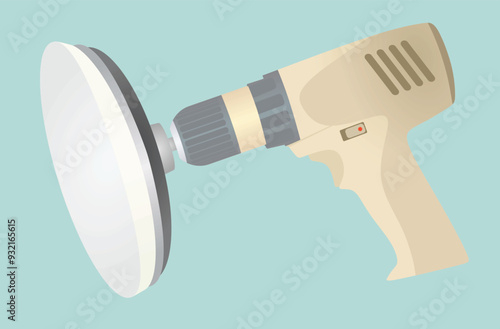 Drill polish brush. vector illustration