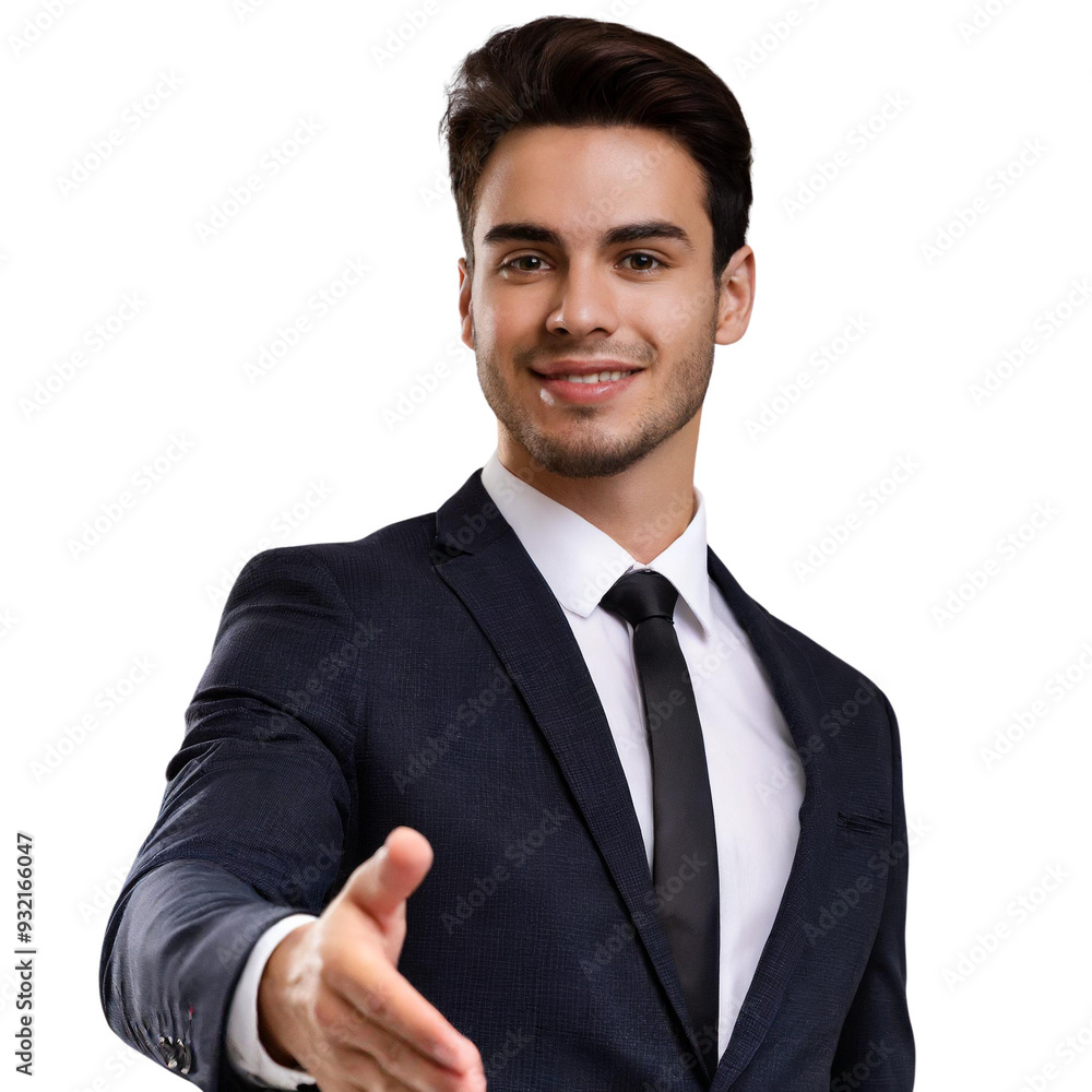Businessman Shaking Hands in Formal Suit Isolated on transparent background Businessman Shaking Hands in Formal Suit Isolated on transparent background