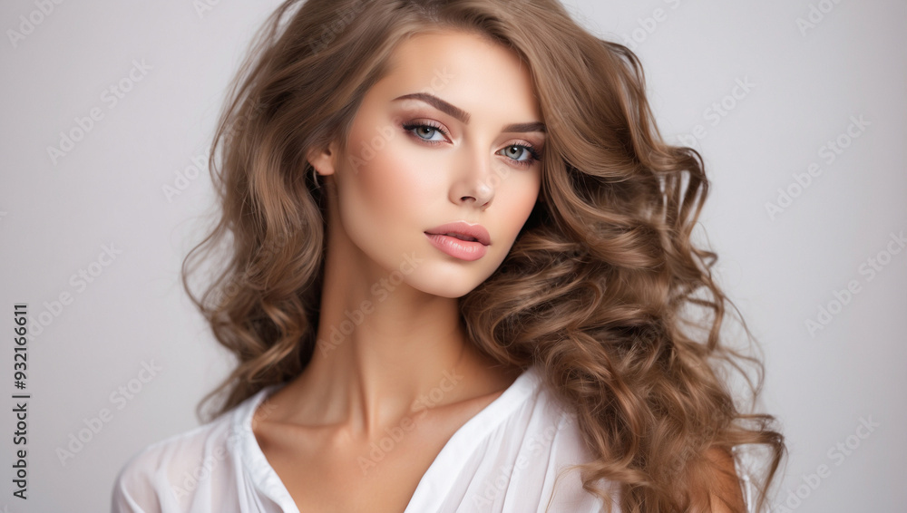 Beautiful russian woman model on white background Beautiful russian woman model on white background
