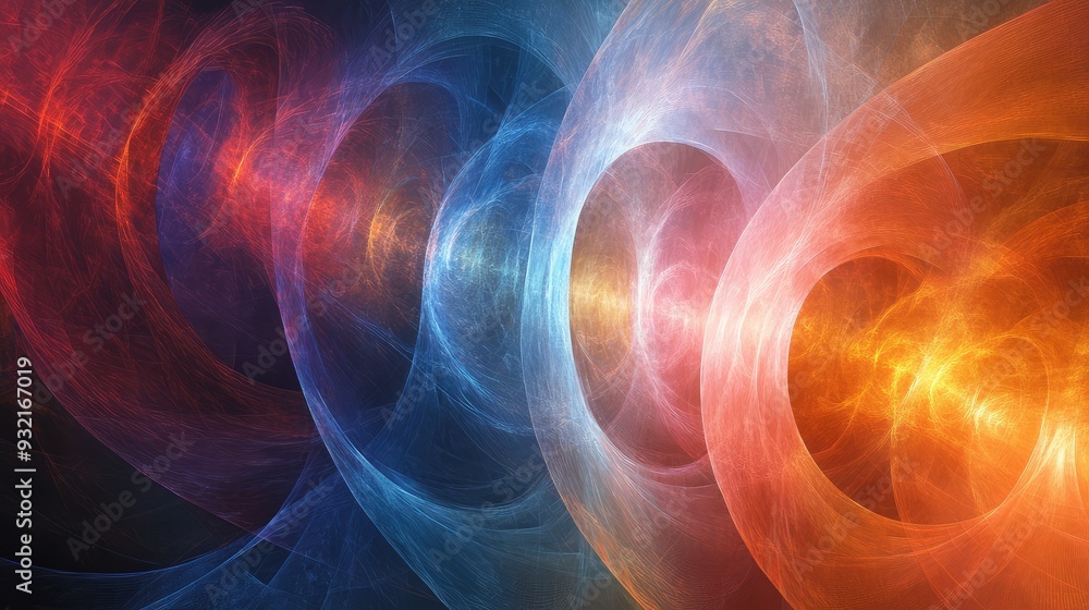 Abstract art featuring quantum entanglement with complex shadows and bright, radiant light creating a sense of interconnectedness. Abstract art featuring quantum entanglement with complex shadows and bright, radiant light creating a sense of interconnectedness.