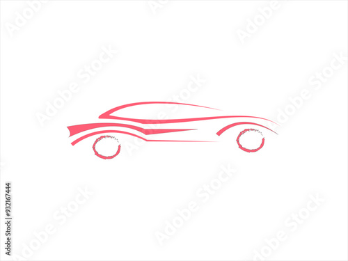 car showroom design logo,Auto style car logo design with concept sports vehicle icon silhouette on light grey background. Vector illustration.Sports car outline for detailing, garage, 