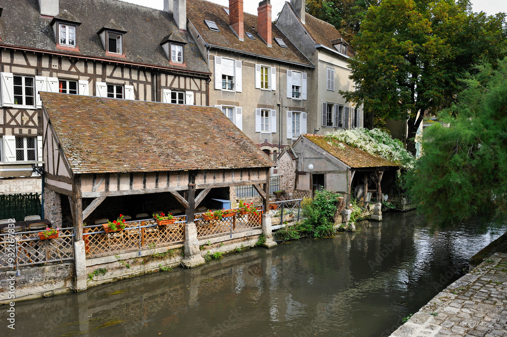 Former wash house on Eure River bank, Chartres, Eure-et-Loir department, Centre, France Former wash house on Eure River bank, Chartres, Eure-et-Loir department, Centre, France