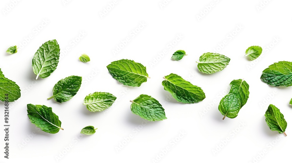 Falling Fresh Mint Leaves, Isolated Aromatic Herb Leaf Backdrop, Organic Peppermint Spearmint Marketing Menu Background, Tasty Herbal Plant Based Ingredient Design Falling Fresh Mint Leaves, Isolated Aromatic Herb Leaf Backdrop, Organic Peppermint Spearmint Marketing Menu Background, Tasty Herbal Plant Based Ingredient Design