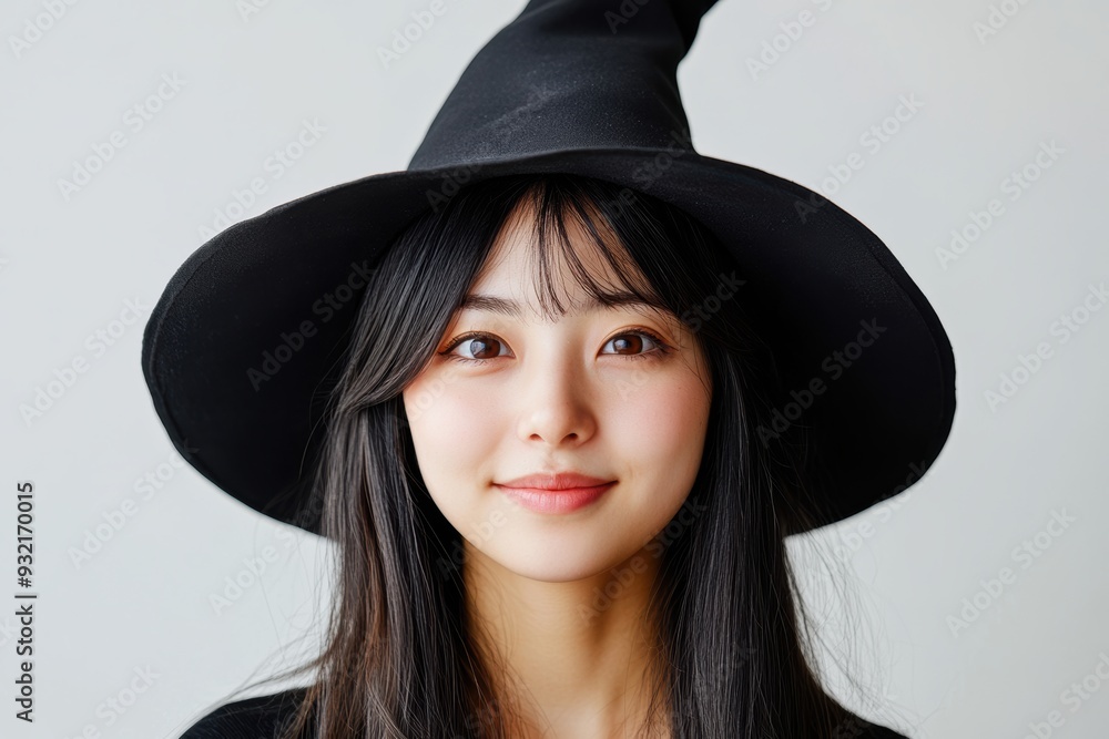 Dressed in a witch’s outfit with a pointy hat, a young woman’s confident smile embodies the mysterious and enchanting vibe perfect for Halloween celebrations. Dressed in a witch’s outfit with a pointy hat, a young woman’s confident smile embodies the mysterious and enchanting vibe perfect for Halloween celebrations.