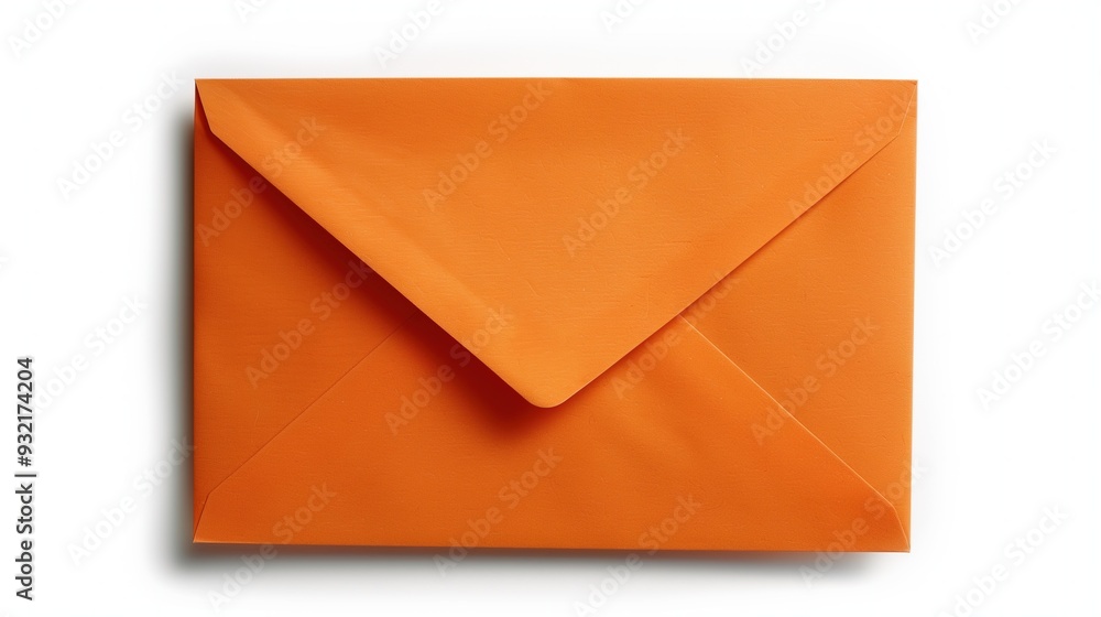 Orange envelope on white background, isolated Orange envelope on white background, isolated
