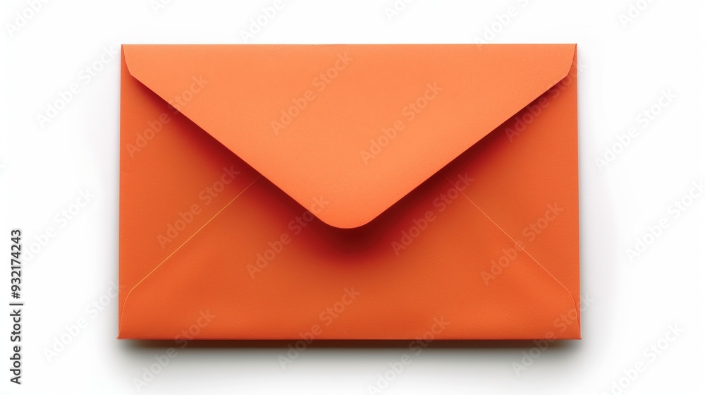 Orange envelope on white background, isolated Orange envelope on white background, isolated