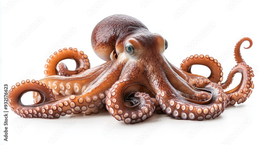 Live octopus on a white background, isolated Live octopus on a white background, isolated