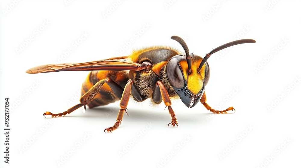 Live hornet on a white background, isolated Live hornet on a white background, isolated