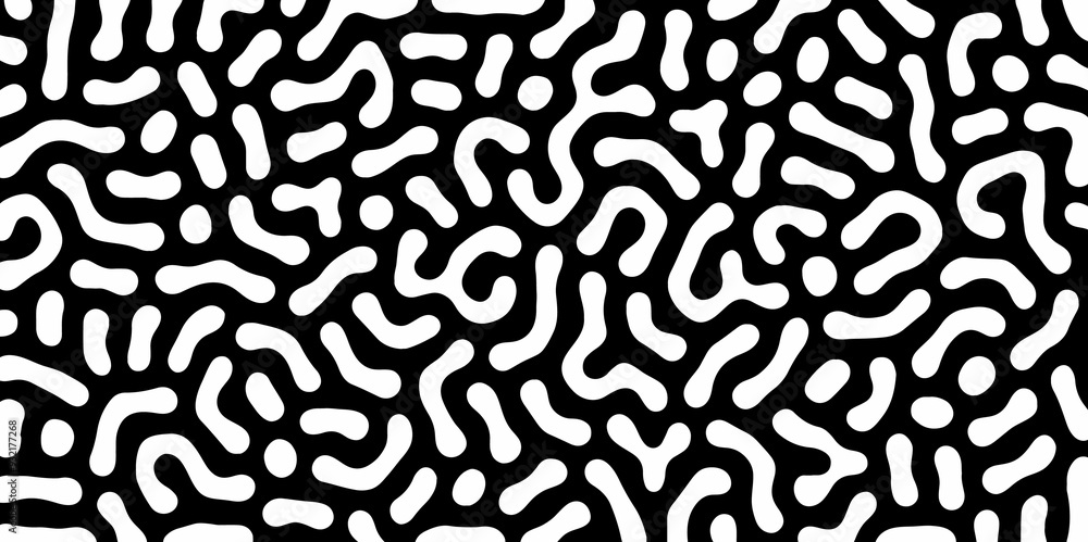 Abstract Turing organic wallpaper with background. Turing reaction diffusion monochrome seamless pattern with chaotic motion. Natural seamless line pattern. Linear design with biological shapes. Abstract Turing organic wallpaper with background. Turing reaction diffusion monochrome seamless pattern with chaotic motion. Natural seamless line pattern. Linear design with biological shapes.