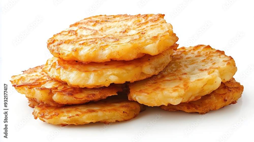Appetizing fried potato pancakes on a white background, isolated Appetizing fried potato pancakes on a white background, isolated