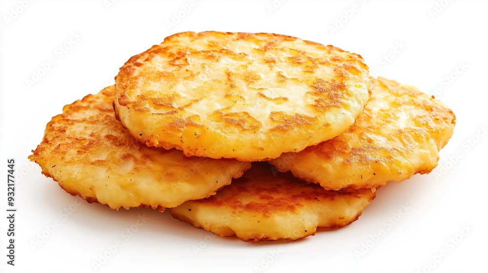 Appetizing fried potato pancakes on a white background, isolated Appetizing fried potato pancakes on a white background, isolated