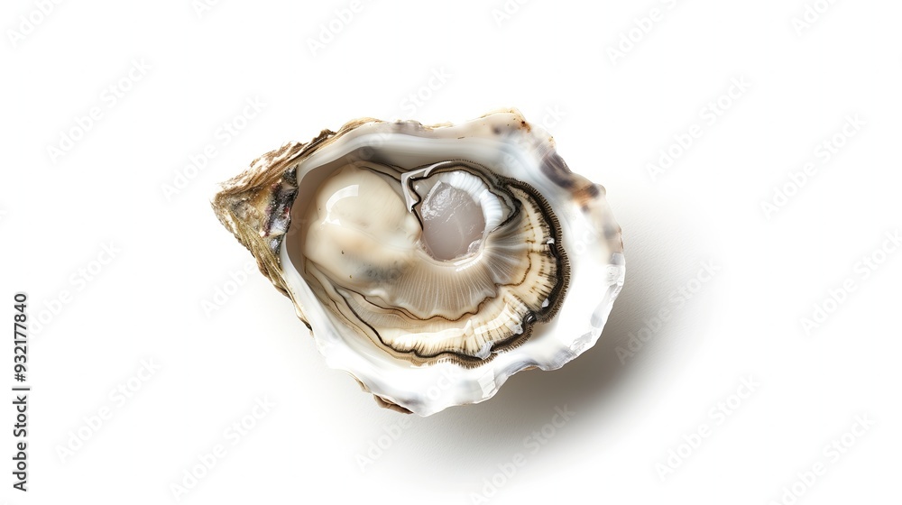 Fresh appetizing oyster on a white background, isolated Fresh appetizing oyster on a white background, isolated