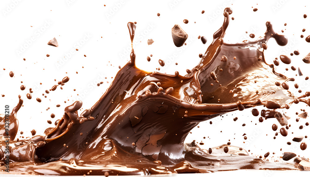 Chocolate splash isolated on white background Chocolate splash isolated on white background