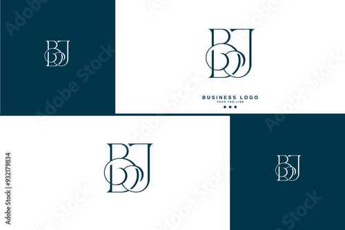 BJ, JB, B, J, Abstract Letters Logo Monogram