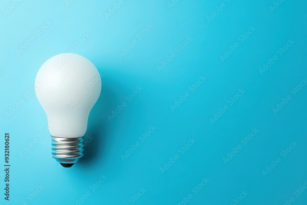 A minimalist lightbulb sits gracefully on a bright blue background, symbolizing ideas and innovation. A minimalist lightbulb sits gracefully on a bright blue background, symbolizing ideas and innovation.