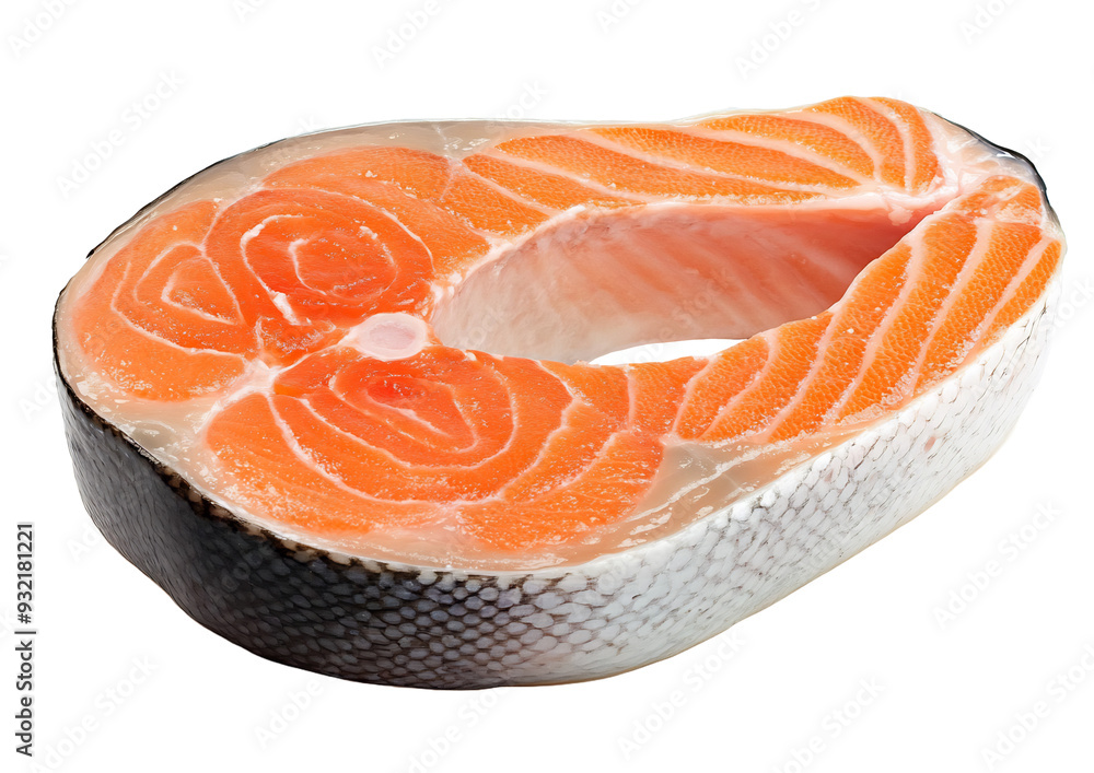 a raw salmon steak isolated on transparent background a raw salmon steak isolated on transparent background