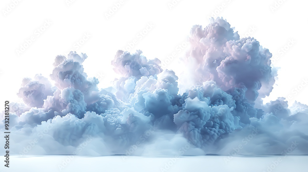 White background single magic cloud. Generative by AI White background single magic cloud. Generative by AI