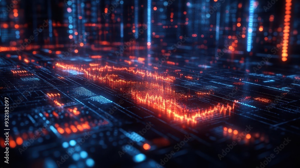 futuristic financial data visualization with glowing blue charts and graphs floating in dark space digital market analysis concept futuristic financial data visualization with glowing blue charts and graphs floating in dark space digital market analysis concept
