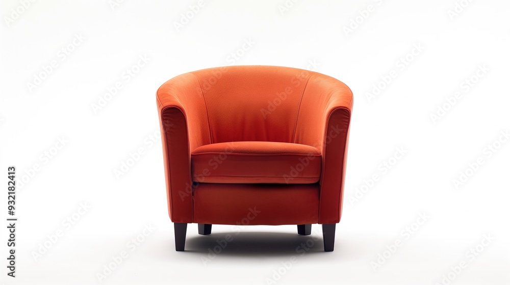 Orange guest chair on a white background, isolated Orange guest chair on a white background, isolated
