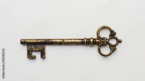 Vintage keys on a white background