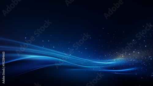 Abstract Blue Wave Background with Sparkle Effect