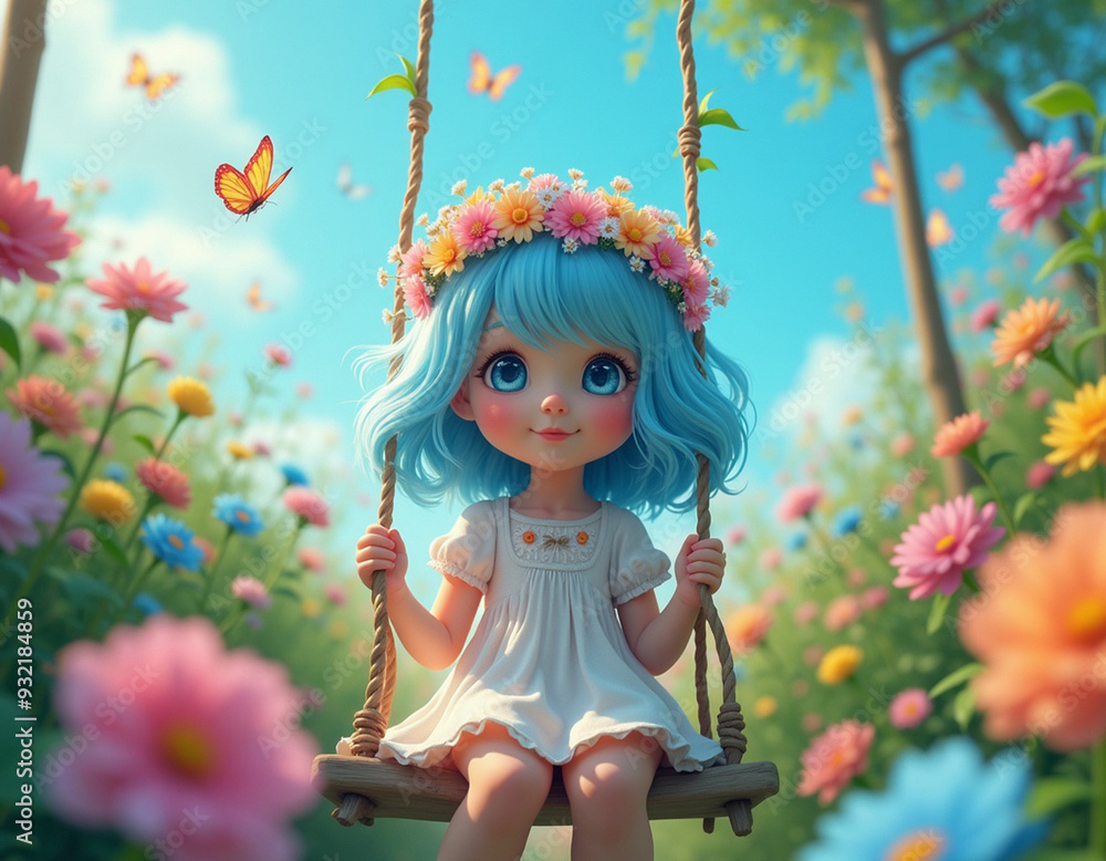 Fototapeta premium Girl with flowers