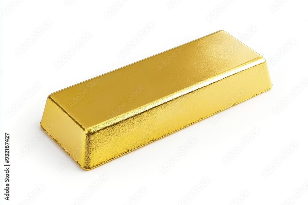 Gold Bar Isolated on White Background - A single gold bar isolated on a white background, symbolizing wealth, prosperity, success, value, and financial stability. Gold Bar Isolated on White Background - A single gold bar isolated on a white background, symbolizing wealth, prosperity, success, value, and financial stability.