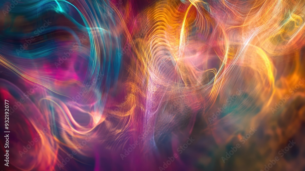Abstract visual of spectral imprints with swirling colors and dynamic light effects, suggesting movement and energy. Abstract visual of spectral imprints with swirling colors and dynamic light effects, suggesting movement and energy.