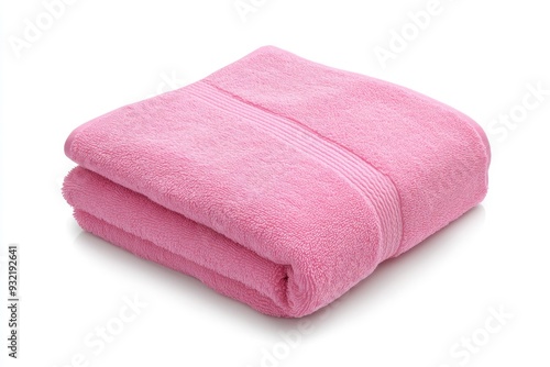 Soft Pink Cotton Bath Towel - A folded pink bath towel, symbolizing softness, cleanliness, relaxation, comfort, and spa-like experience.