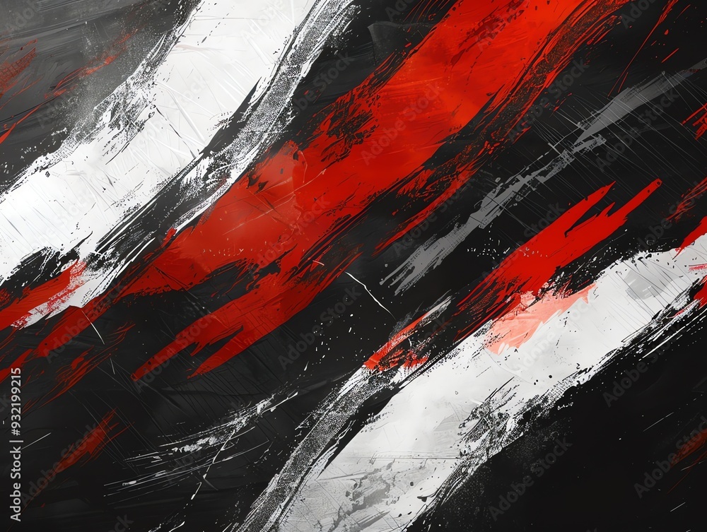 Abstract red and black paint strokes on a white background, dynamic and expressive design. Abstract red and black paint strokes on a white background, dynamic and expressive design.