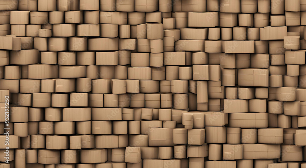 Fototapeta premium Stack of Cardboard Boxes for Shipping and Storage Solutions