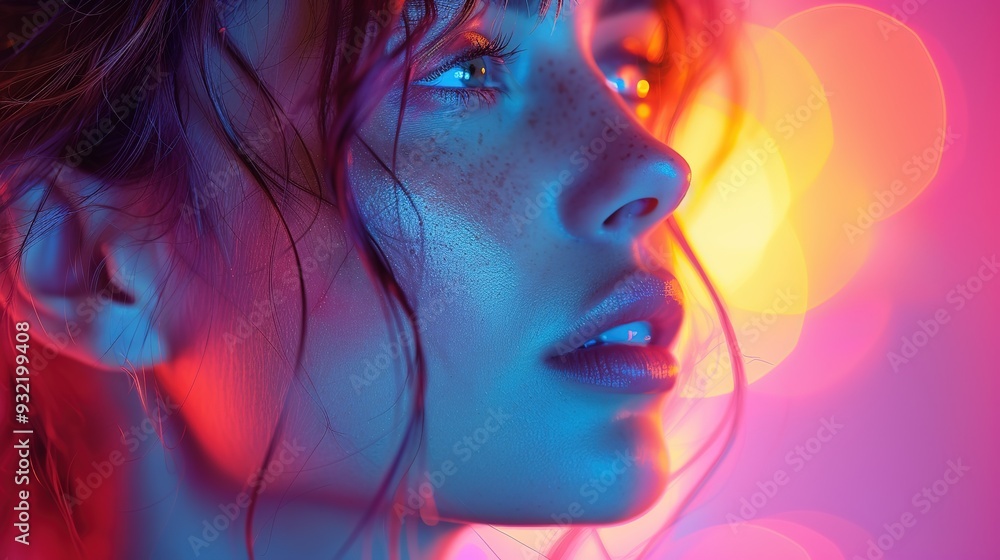 beautiful girl in colored light beautiful girl in colored light