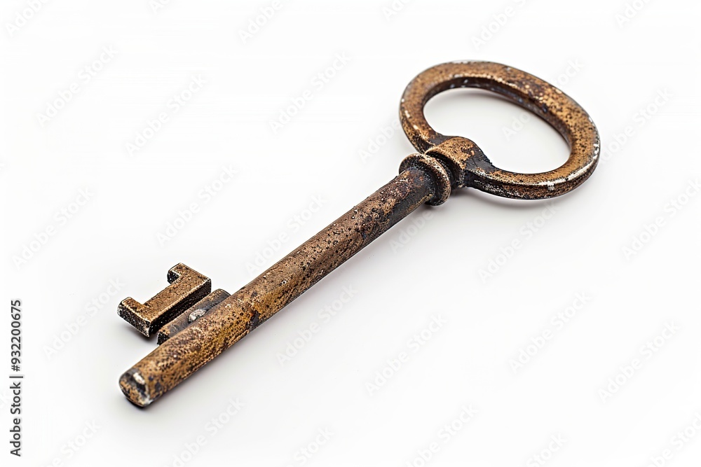 Old retro key isolated on white background Old retro key isolated on white background